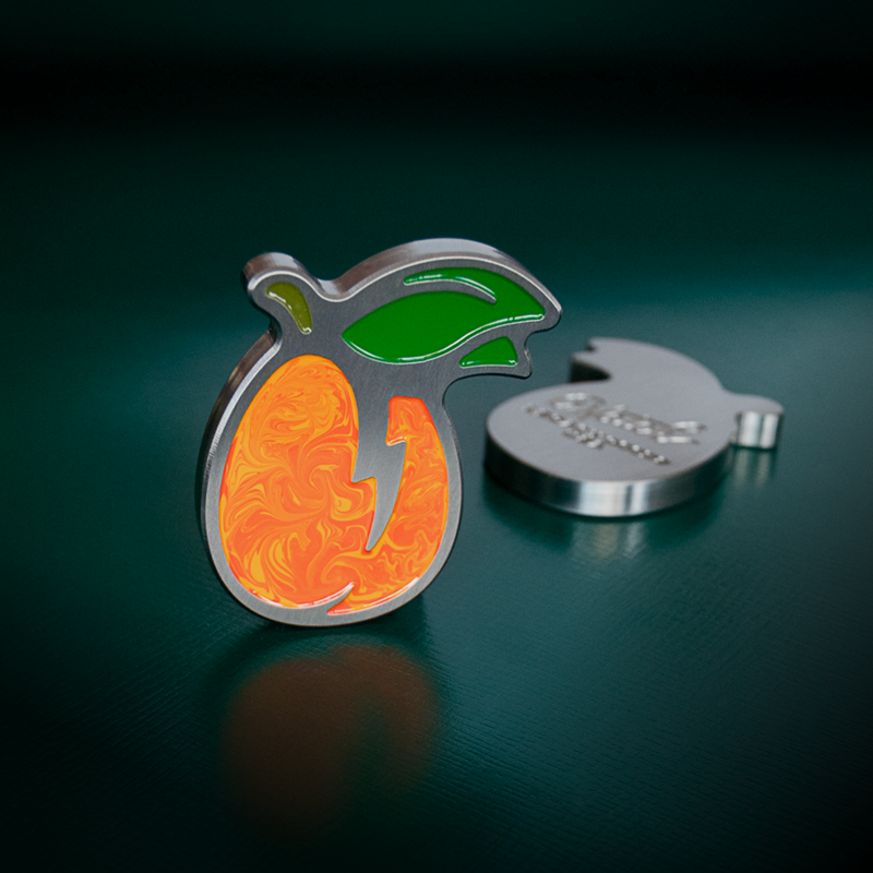 Electric Swirl Peach Ball Marker – Hatch Golf Co